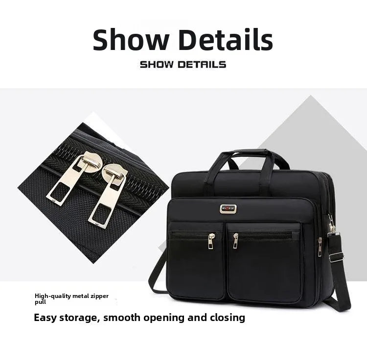 Casual Oxford Cloth Men's Shoulder Crossbody Bag Large Capacity Business Travel Handbag Leisure Sports Bag Stylish Durable