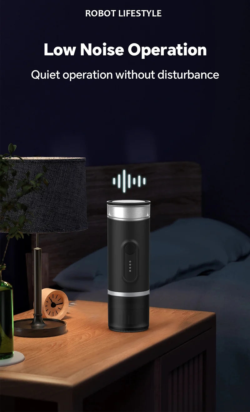 2-In-1 Portable Coffee Maker Fit Capsule Coffee Powder 1800mAh Battery for Outdoor Camping Travel Hotel Office