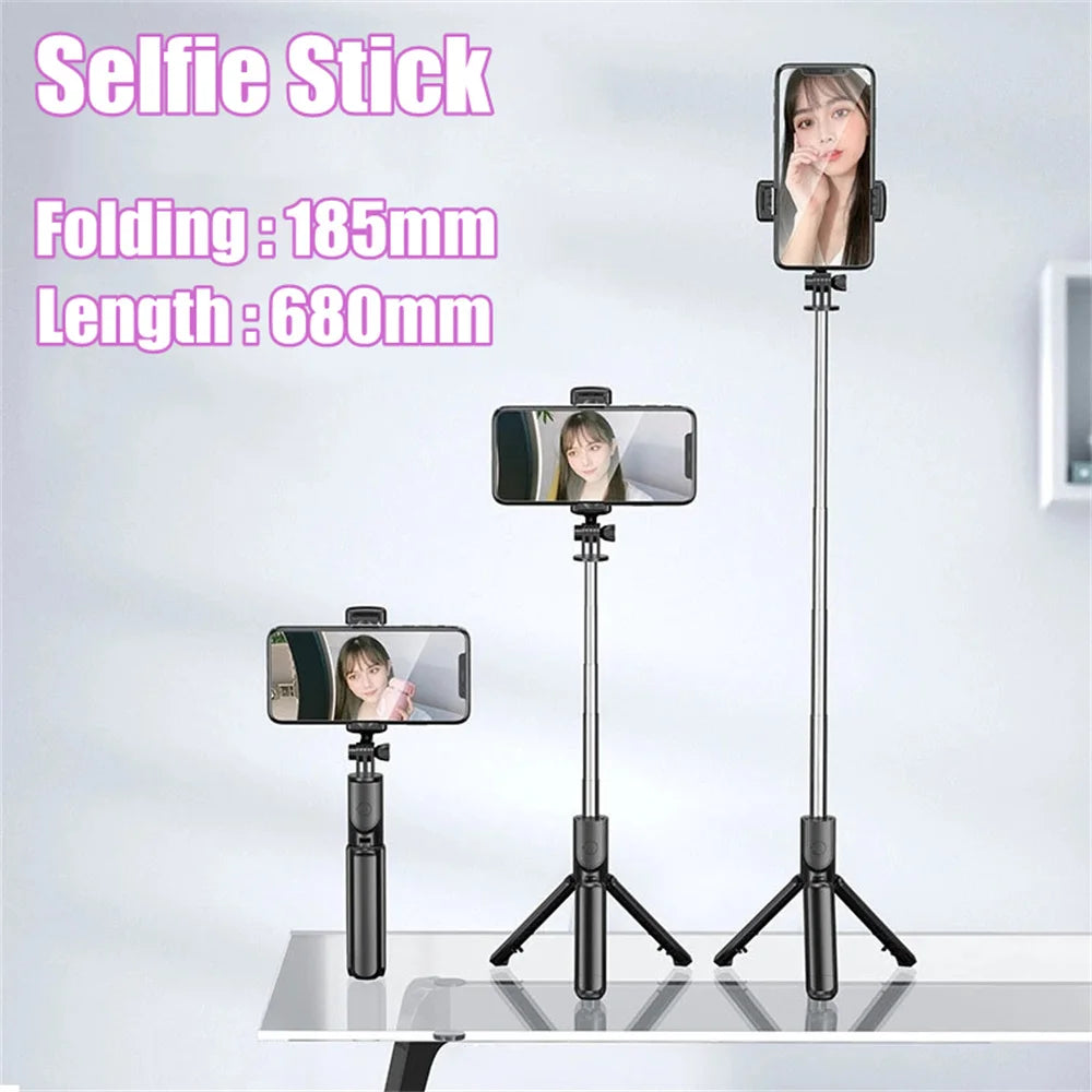 MEUYAG 2025 new Expandable Portable Tripod Selfie Stick With Remote With Detachable BT Wireless Remote Compatible for iPhone