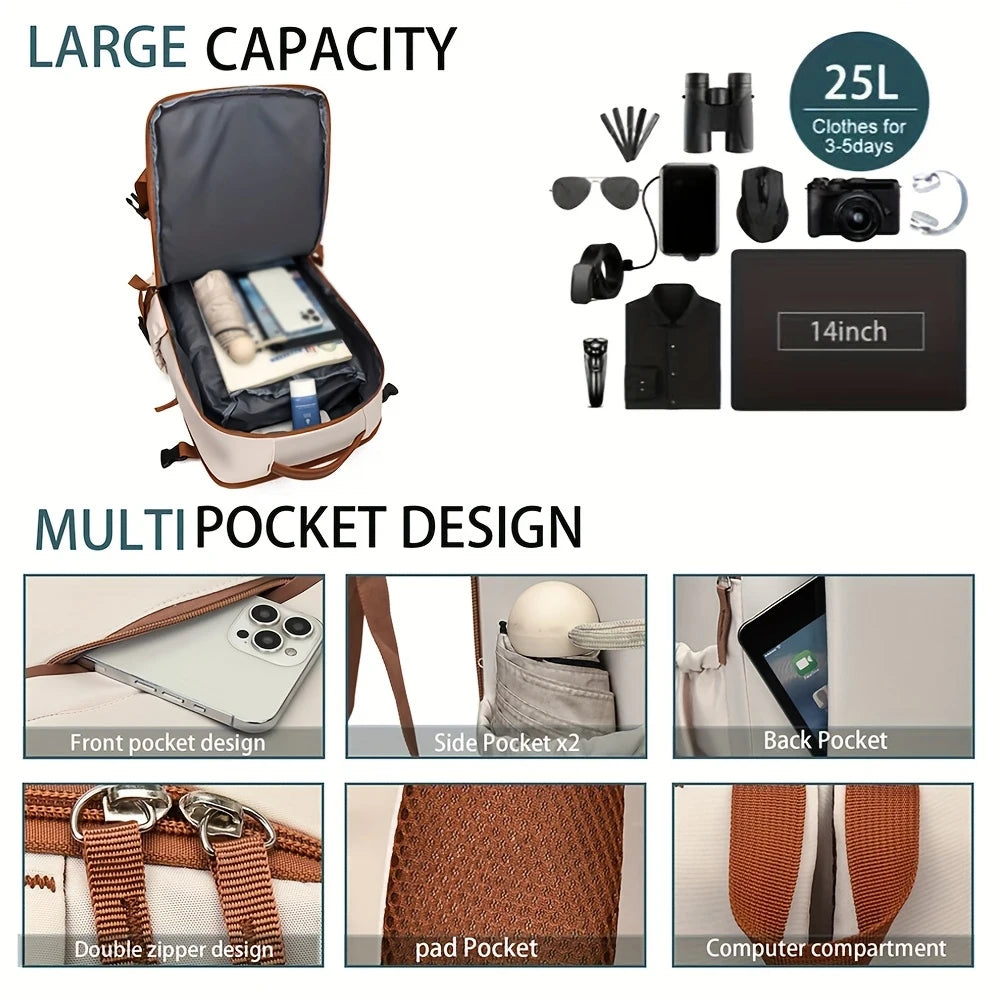 Business Travel Backpack, High-End Thickened Backpack, Shock-Resistant, Large Capacity, Lightweight, Business Travel Luggage Bag