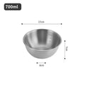 Stainless Steel Silver Salad Bowl Rice Noodles Lamian Noodles Bowl Kitchen Tableware Food Container