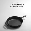 3-Piece Bare Cast Iron Skillet Set (6/8/10 Inches) | 100% Natural Seasoning, No Chemical Coatings | Clan Sand Cast.