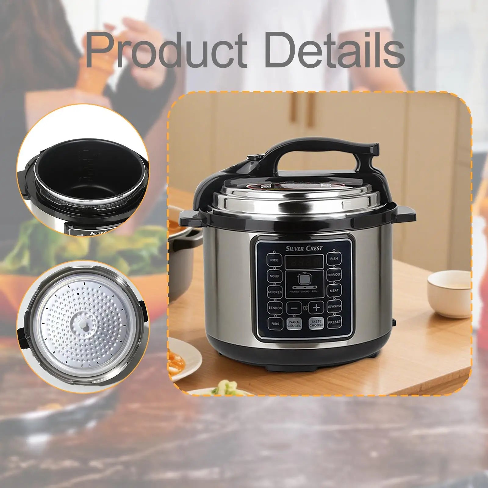 Stainless Steel Pressure Cooker Multifunction Fast Heating Cookware Household Rice Cooking Pot for Home Professional Camping