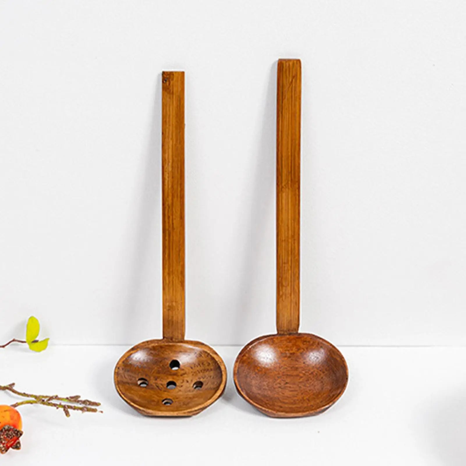 Wooden Ramen Spoons Japanese Long Handle Soup Serving Spoon Wooden Table Spoon Japanese Tasting Spoons for Home Cafe Hotel