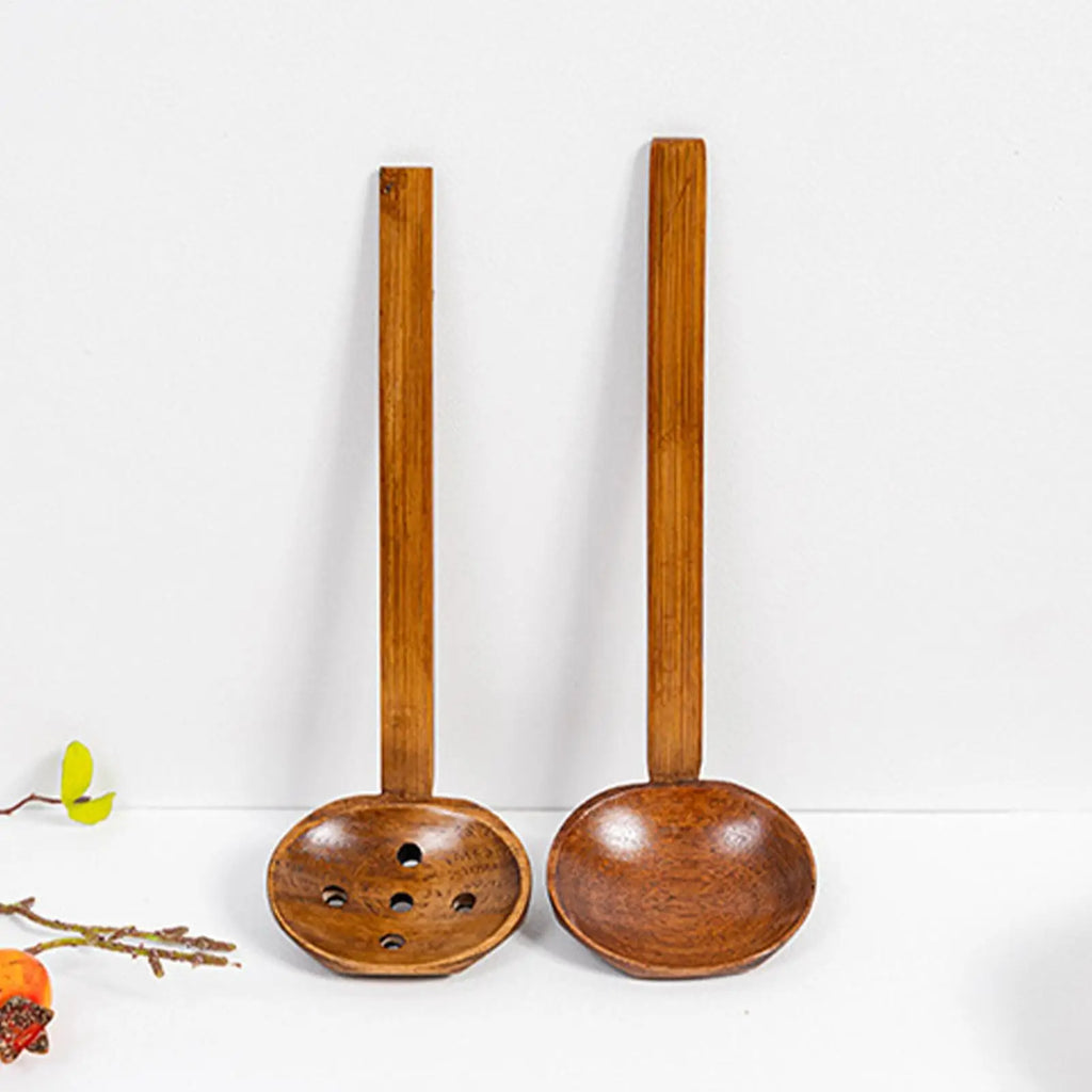Wooden Ramen Spoons Japanese Long Handle Soup Serving Spoon Wooden Table Spoon Japanese Tasting Spoons for Home Cafe Hotel