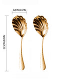 2Pcs Shell-Shaped Serving Spoons 18/10(304) Stainless Steel Vegetable Spoons 8.8inch (Approximately 22.5cm) Large Fan-Shaped Soup Spoons, Suitable for Family Christmas Parties, Restaurant Buffets, and as Gifts