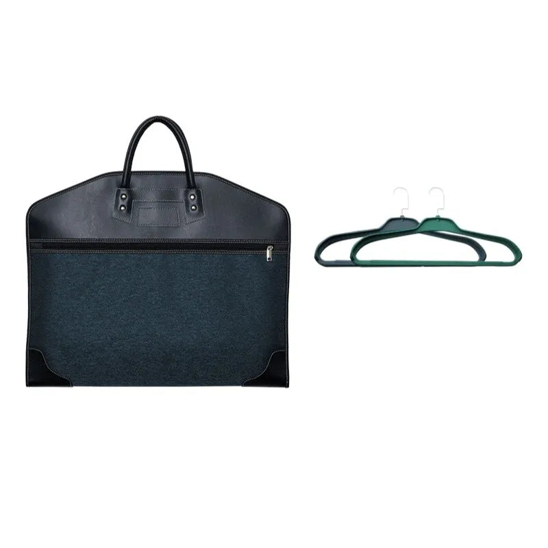 Leather Suit Garment Bag for Travel, Waterproof Dustproof Cover, Lightweight Foldable Business Suit Carrier for Air Travel