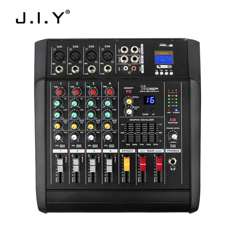 DJ Audio Mixer Amplifier 4 Channel 500w Stage Equipment Computer Digital Mixer Mobile Bluetooth DJ Mixer for PC Performance