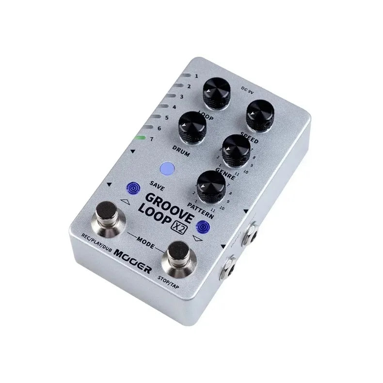 Mooer Groove Loop X2 Stereo Looper With 14 Save Slots Drum Machine Pedal 121 Different Drum 10-minute Capacity Per Track