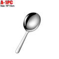 Stainless Steel Serving Spoons Round Fruit Food Scoop Dining Soup Rice Spoon Heat Insulated Handle Kitchen Restaurant Ladles