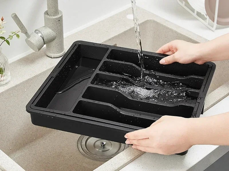 Silverware Organizer Expandable Kitchen Utensil Drawer Organizer Large BPA Free Adjustable Cutlery Silverware Tray