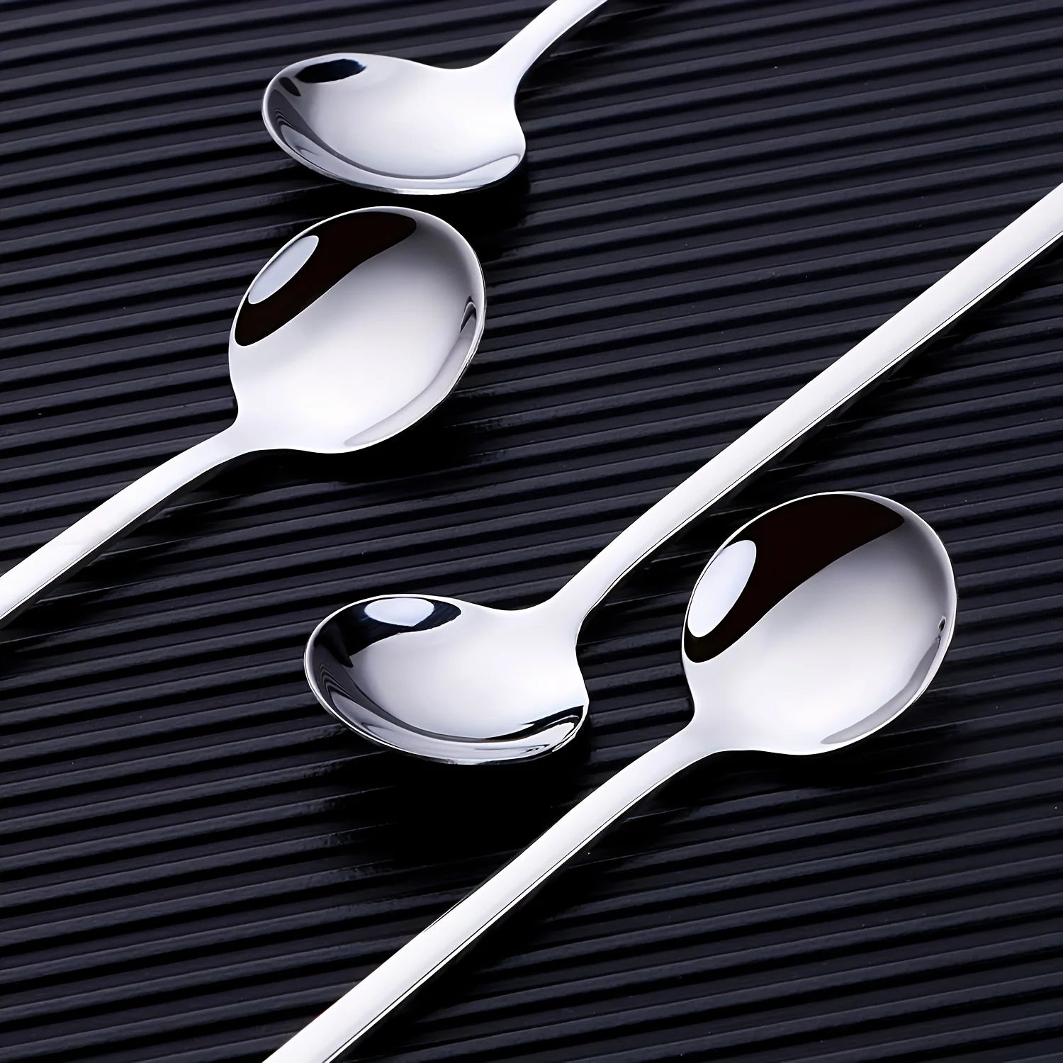 10pcs Stainless Steel Coffee Spoons, Dessert Spoons, Teaspoons, Seasoning Spoons,Suitable for Home, Cafe,Party, Kitchen Supplies