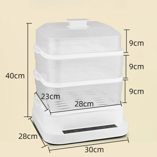 Electric Steamer Multi-Functional Three-Layer Breakfast Maker with Large Capacity, Keep Warm, Pre-Set Timer