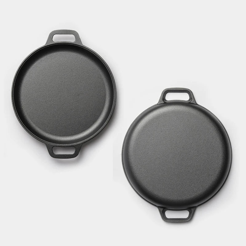 Lightweight Cast Iron Skillet Non-Stick Multi-Use Frying Pan for Stove, Induction, Oven & Outdoor Camping Home Kitchen Griddle