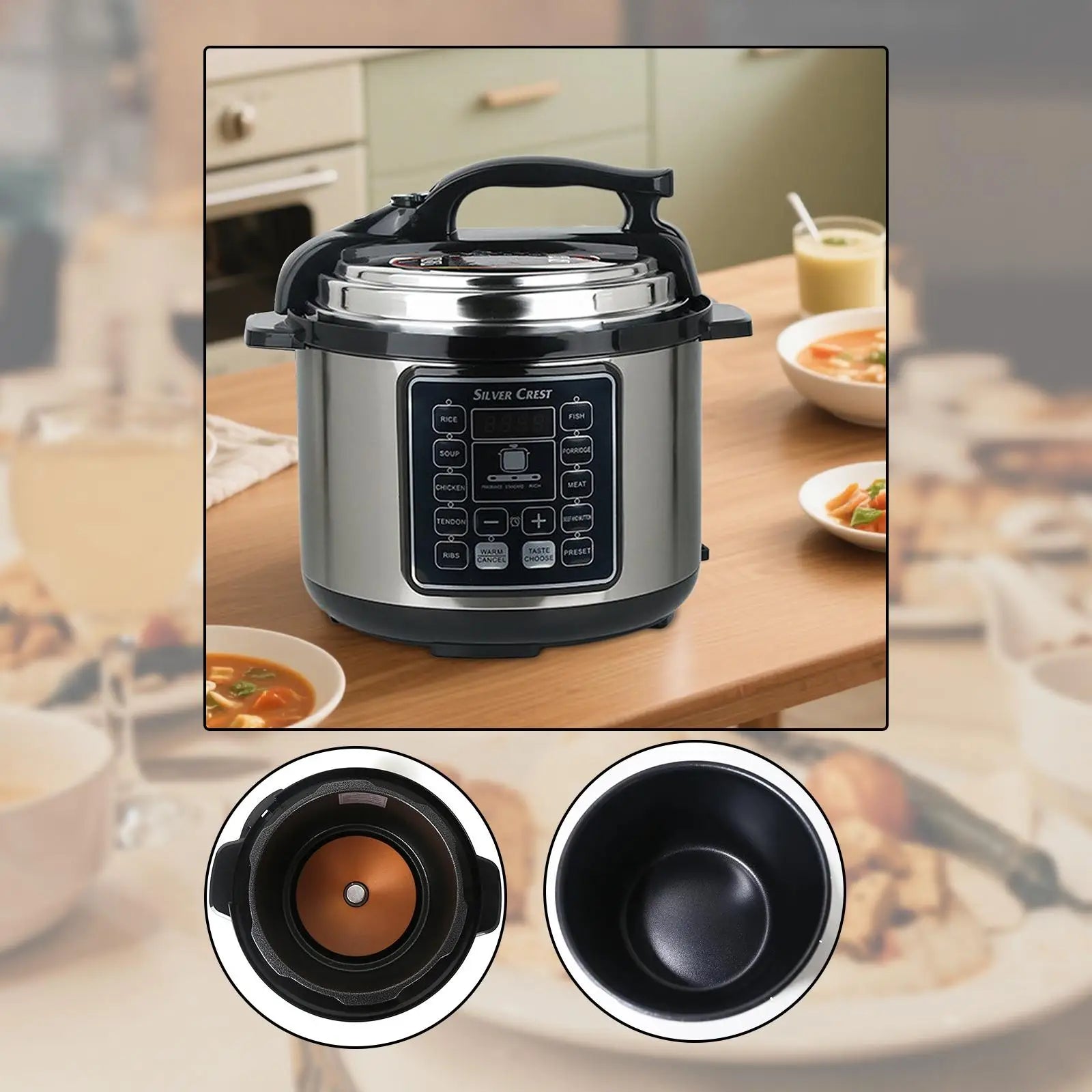 Stainless Steel Pressure Cooker Multifunction Fast Heating Cookware Household Rice Cooking Pot for Home Professional Camping