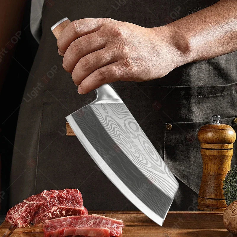 7.8inch Kitchen Knife Multifunctional Effort Saving Knives Household Chopping Knife Meat Cleaver Butcher Knife Kitchen Supplies