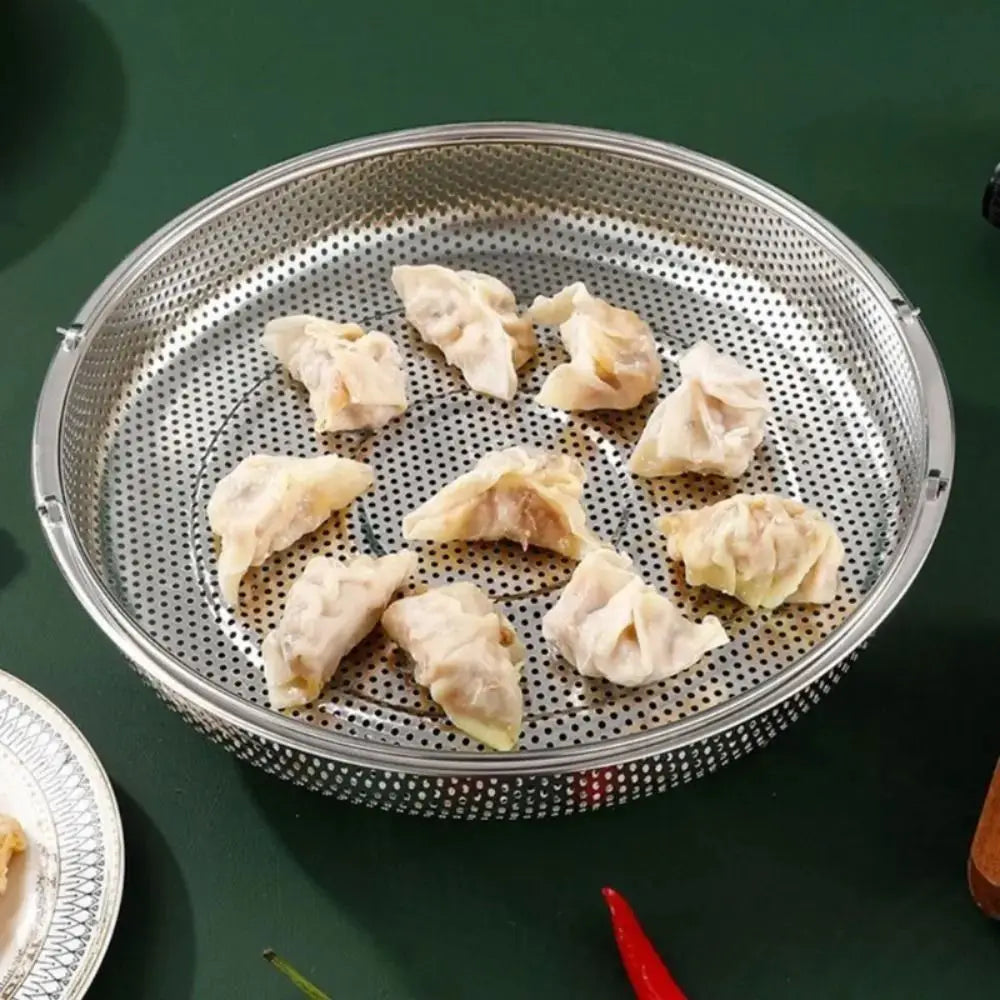 Stainless Steel Steamer Foldable Steam Cooking Utensil Steaming Tray with Handle Steaming Grid Cookware
