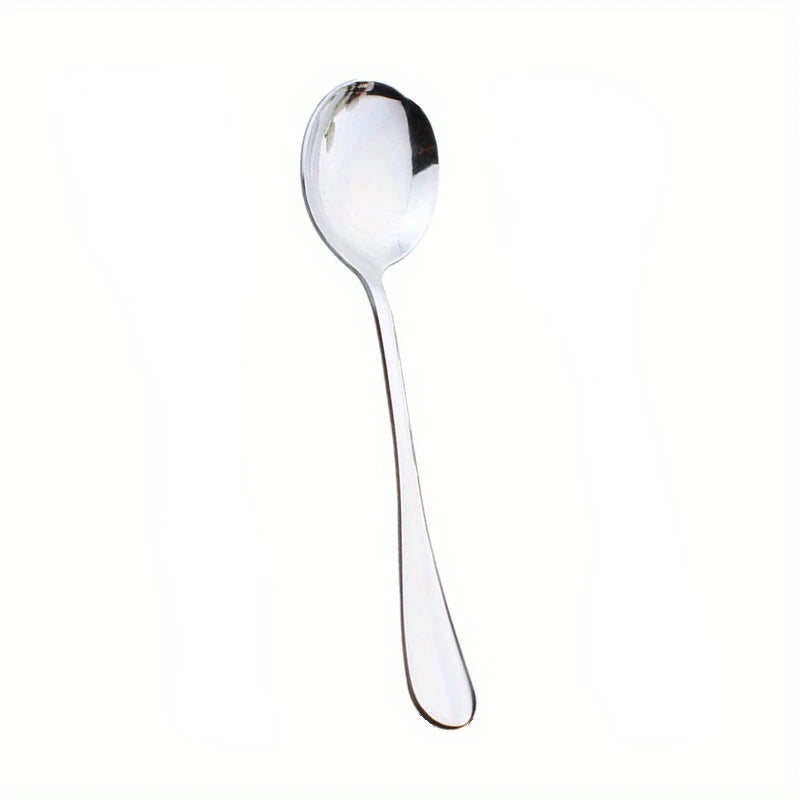 1pc Serving Spoon, Slotted Spoon, Stainless Steel Buffet Restaurant Dinner Spoon, Party Banquet Dining Utensils, Silvery