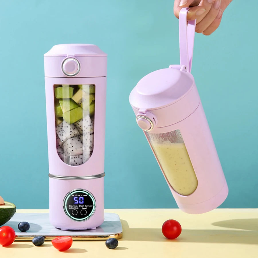 Electric juicer, portable digital blender, USB charging juicer, suitable for making smoothies, milkshakes, and fruit juices
