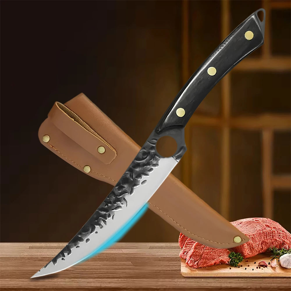Forged Boning Knife Handmade Kitchen Knives Cleaver Butcher Knife Cooking Knife Fish Fruit Utility Cooking Tools Kitchen Stuff