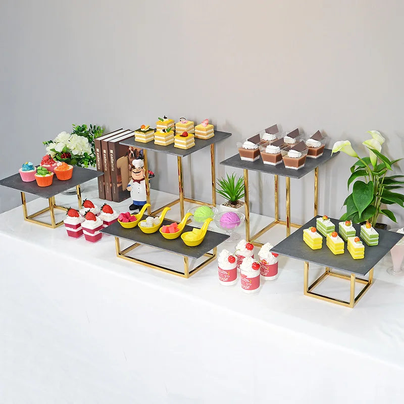 Wedding Buffet Cake Sweet Food Bread Cake Flower Dessert Holder Dessert Table Cake Stand Buffet Banquet Tea Break Metal Holder