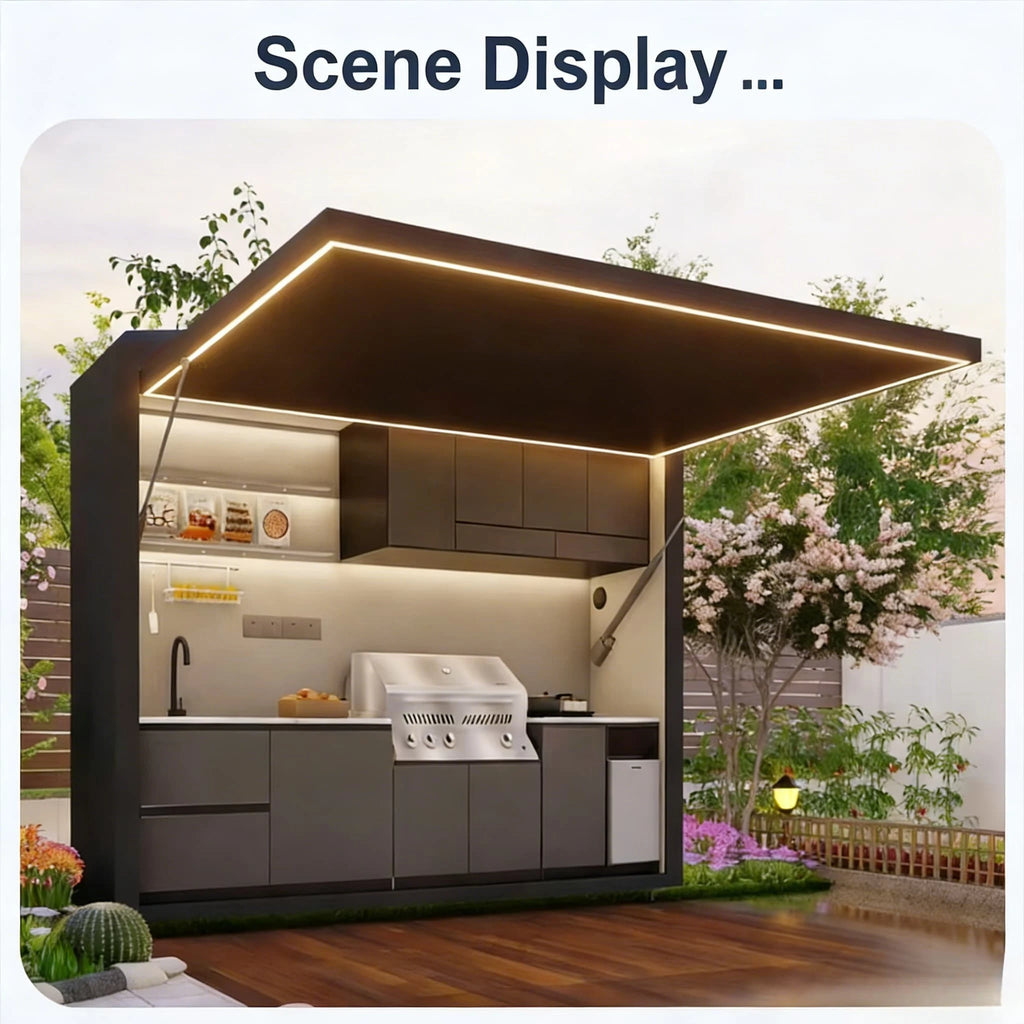 Custom Stainless Steel Barbecue Storage Cabinet for Outdoor Kitchen Garden Wind and Rainproof  Kitchencamping Kitchen Storage