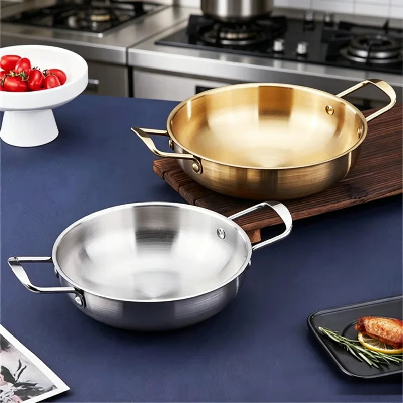 Stainless Steel Cookware Set - Multi-Purpose Saucepan, Paella & Skillet for Home Cooking, Picnic & Seafood