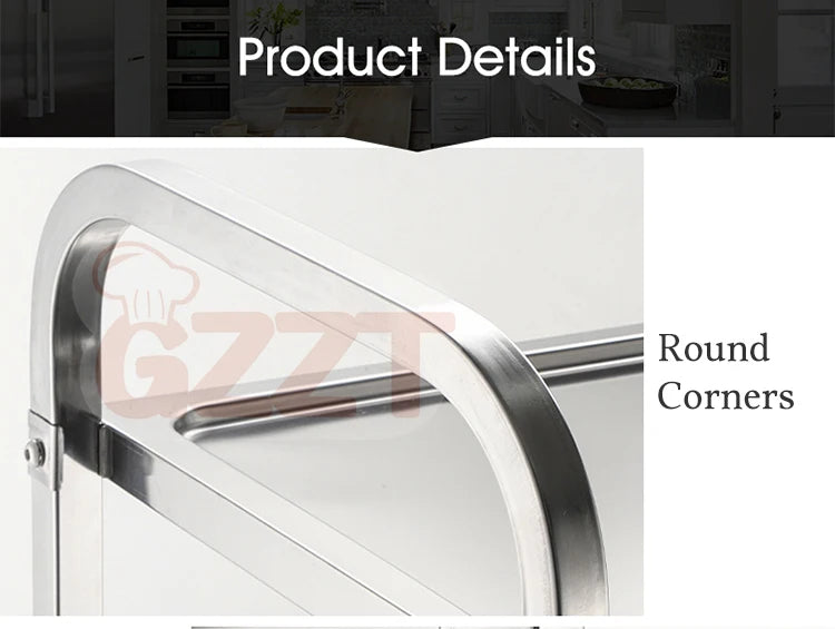 Other Restaurant and Hotel Supplies Stainless Steel Food Serving Trolley With Dining Cart Kitchen Storage Trolley