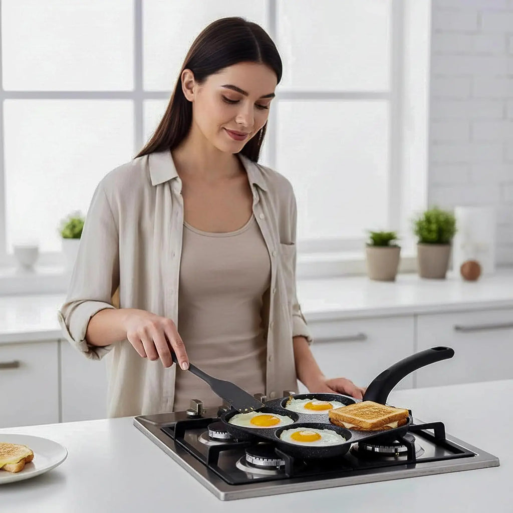 Egg Pan Nonstick and Egg Frying Pan Versatile Breakfast Skillet for Eggs Pancakes Plett with Gas Stove and Induction Cooktop