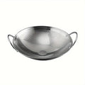 1pc 29cm/11.42inch stainless steel honeycomb skillet non-stick with handle scratch-resistant cooking pasta steak porridge ramen