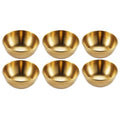 Set of 6 Stainless Steel Small Sauce Dishes Seasoning Serving Tray Spice Plates Set Soy Sauce Dish Specialty Tableware