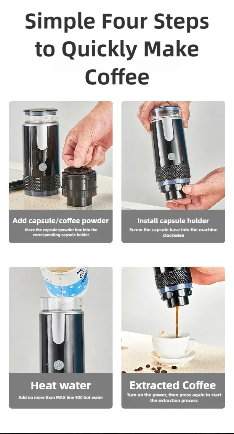 Portable Capsule Coffee Maker Electric Coffee Brewer For Ground Coffee and KCUP Capsule Coffee Without Heat Function