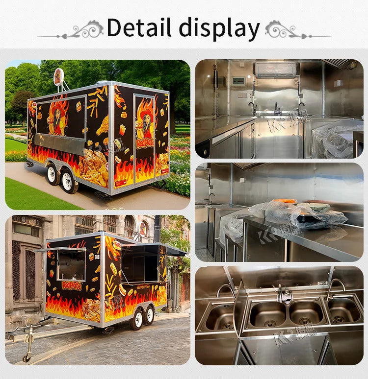 Catering Concession Food Trailers Fully Equipped Foodtruck Fast Food Cart Mobile Kitchen Food Truck Mobile Restaurant