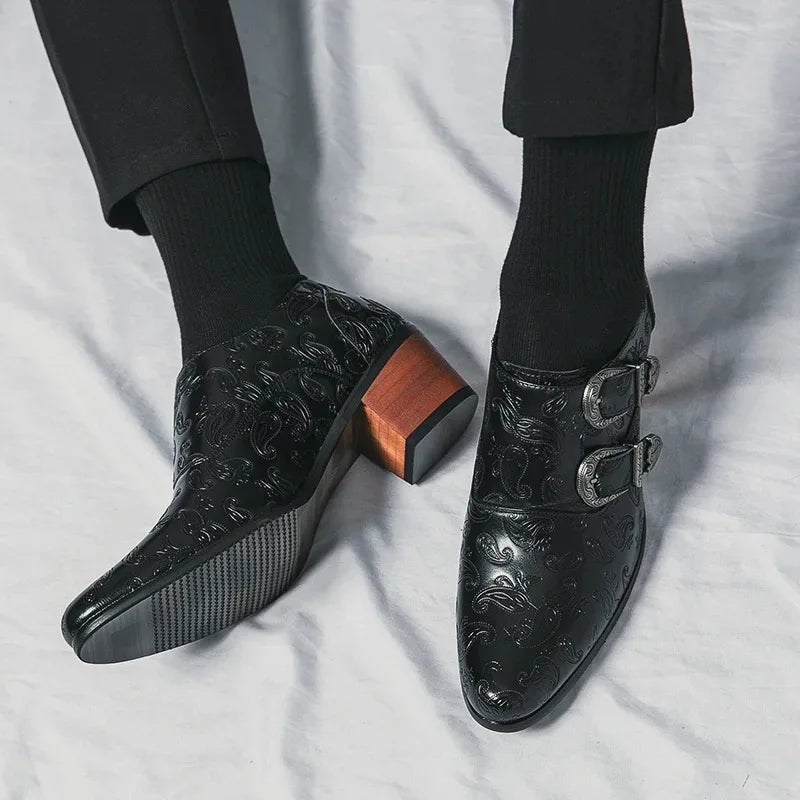 Men's Dress Shoes Fashion Belt Buckle Design Shoes Retro Carved Brogues Shoes Classic Business Formal Shoe Luxury Wedding Shoe