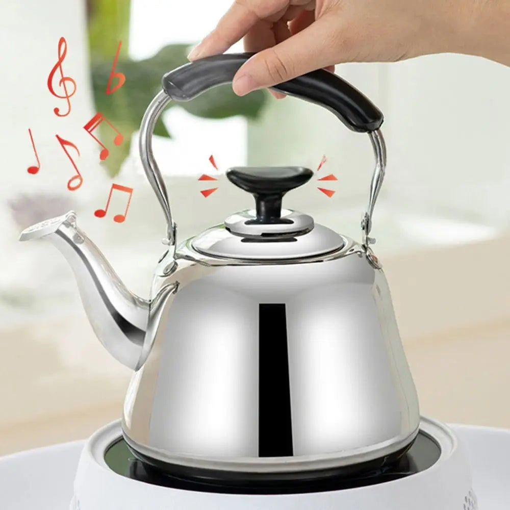 Stainless Steel Whistling Teakettle Large Capacity Fast Heating Base Tea Kettle Thickened Gas Stove Induction Cooker