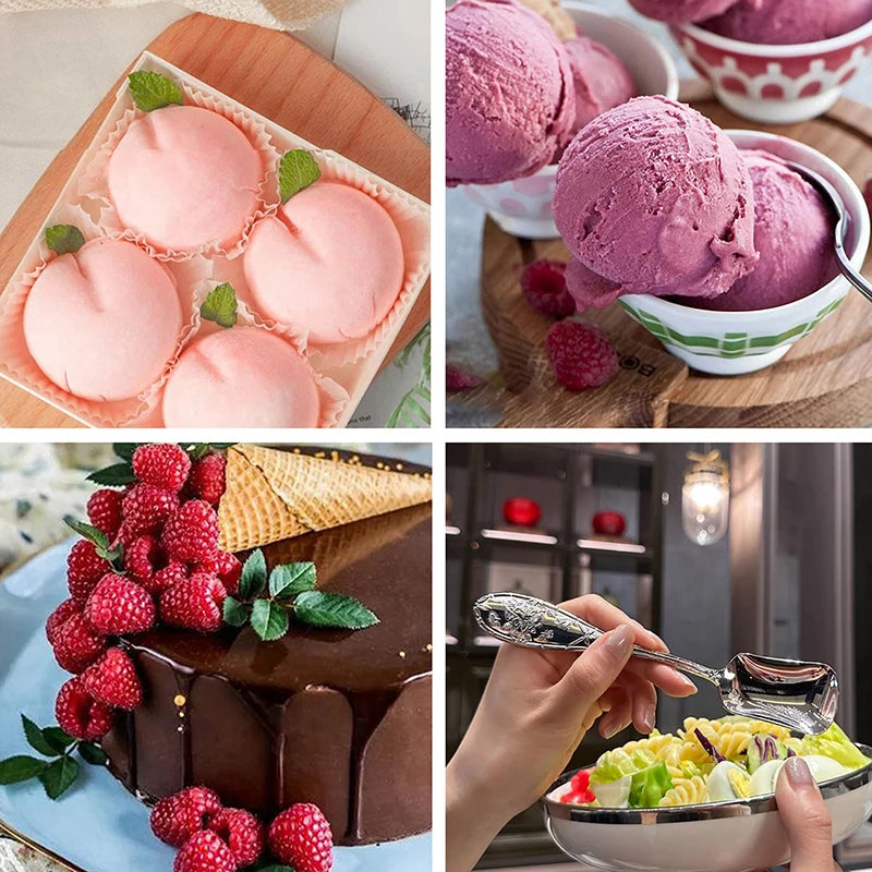 17 Cm Flat Bottom Spoon Stainless Steel Square Dinner Spoons Stirring Spoon Long Handle Drink Spoon For Ice Cream Dessert