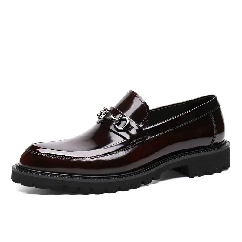 Men's Business Formal Leather Shoes Man Casual Leather Shoes Loafers Casual Business Wedding Shoes for Men Round Toe Slip-On