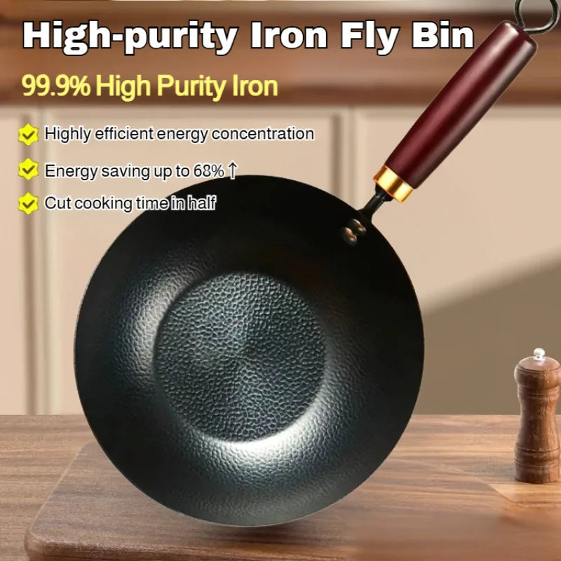 Household Non-stick Pan without Coating - 24cm Mini Wok with Lid,for Kitchen,Easy to Clean,Ideal for Small Meals & Daily