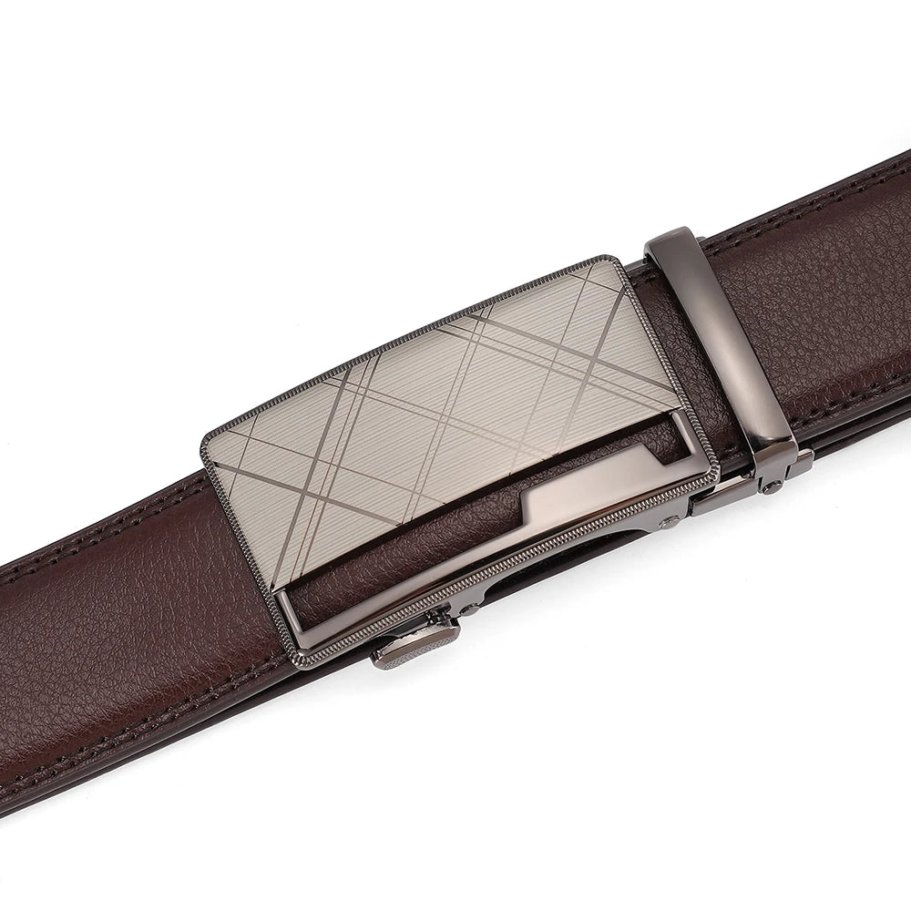 Business Dress Belt Men Soft Genuine Leather Automatic Buckle Trouser Belt  High-end Men Belt Great Gift for Men Waist Strap