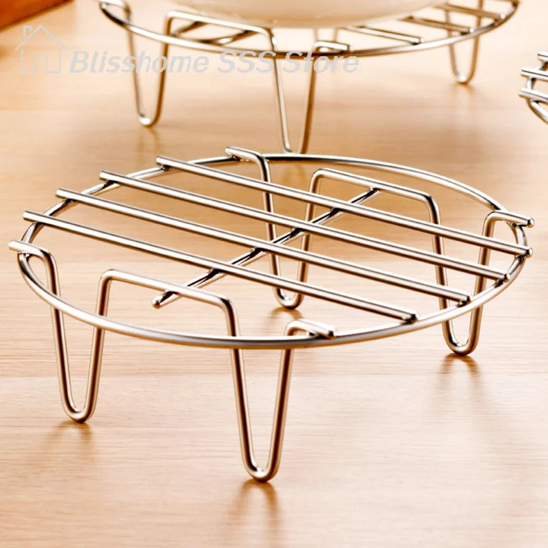 【S】Stainless Steel Cookware Steamer Rack Cooking Baking Pot Stand Airfryer Grill Food Accessories Kitchen Steaming Racks