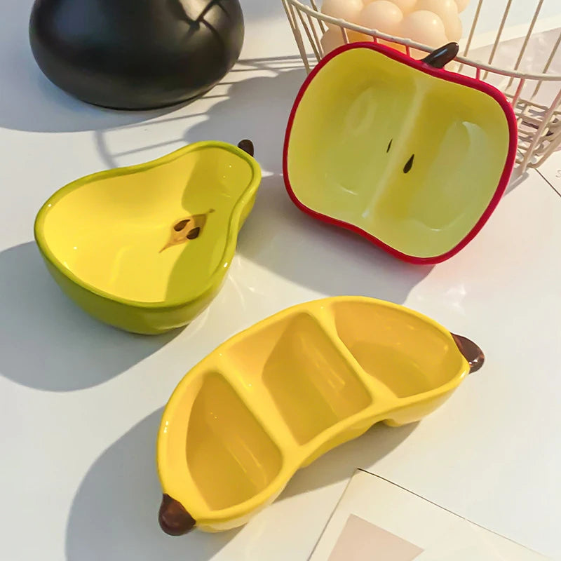 Creative Porcelain Dish Korean Style Cute Fruit Shape Ceramic Household Tableware Barbecue Hot Pot Sauce Condiment Dishes