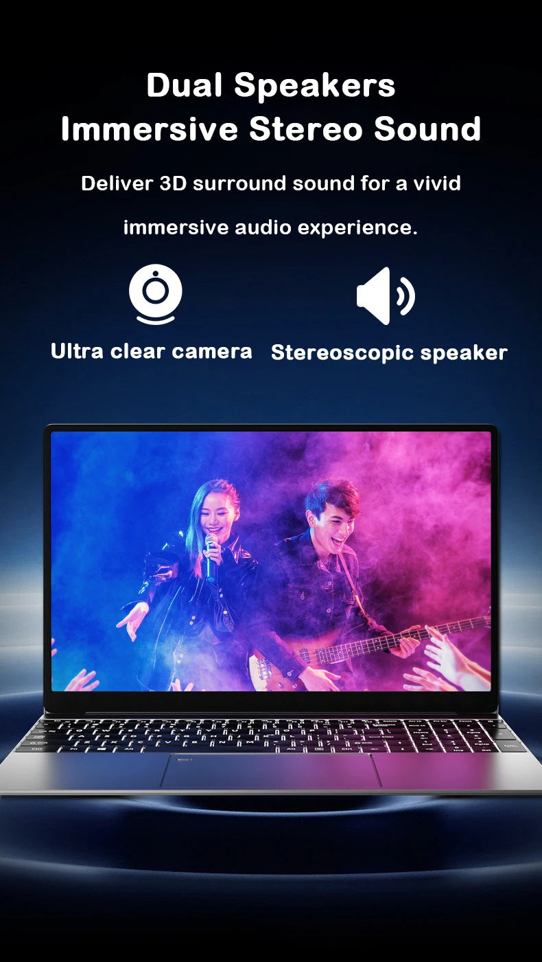 LENO NEW 15.6" Laptop Intel Core i9-9900 32GB 2TB Windows 11 Gaming Computer PC Gamer office Ultra Slim Notebook 1920*1080 HD