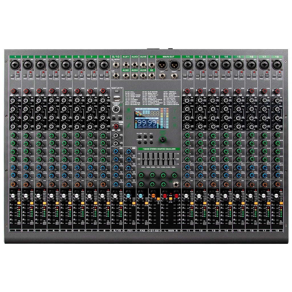 Depusheng Digital Mixer Professional Audio Mixer 18channels with 99bit dps reverb chip Bluetooth USB MP3 for stage bar studio DJ