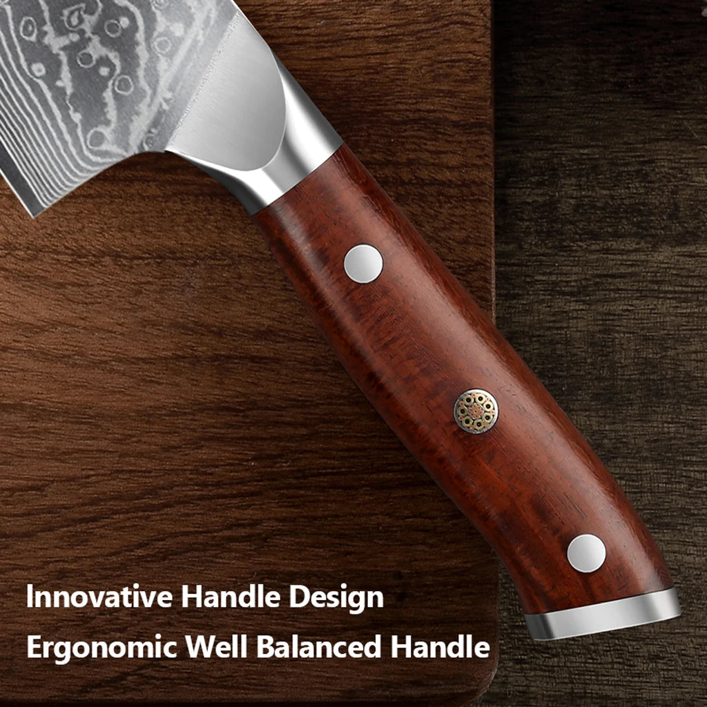 8.5" Kiritsuke Knives 67 Layers Damascus Steel Sharp Blade Chef Knife Meat Cutting Kitchen Cooking Tools with Rosewood Handle