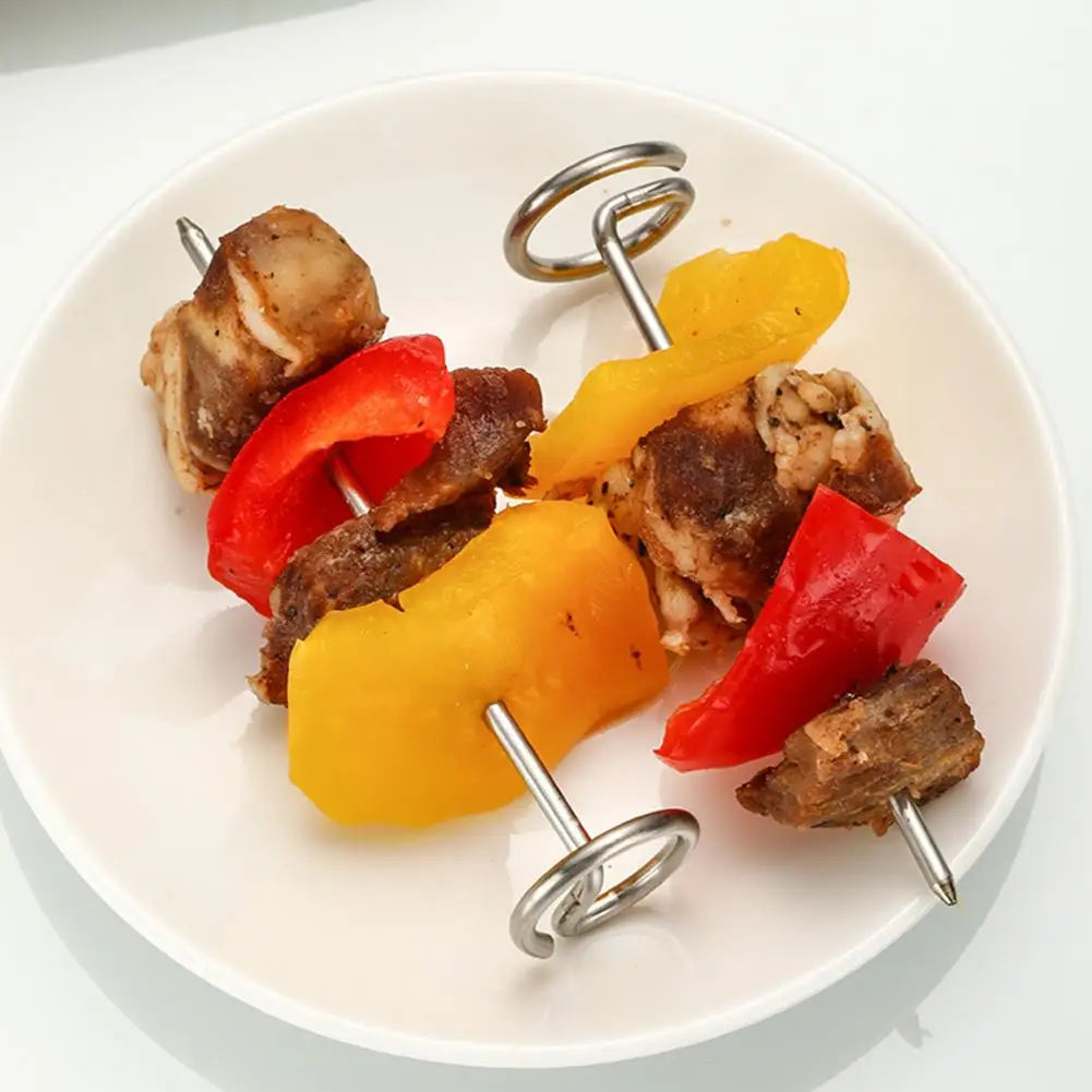 Stainless Steel BBQ Skewers Vertical Air Fryer Rack Air Fryer Grill Set Detachable 15 Baking Skewers Sticks Kitchen Tools