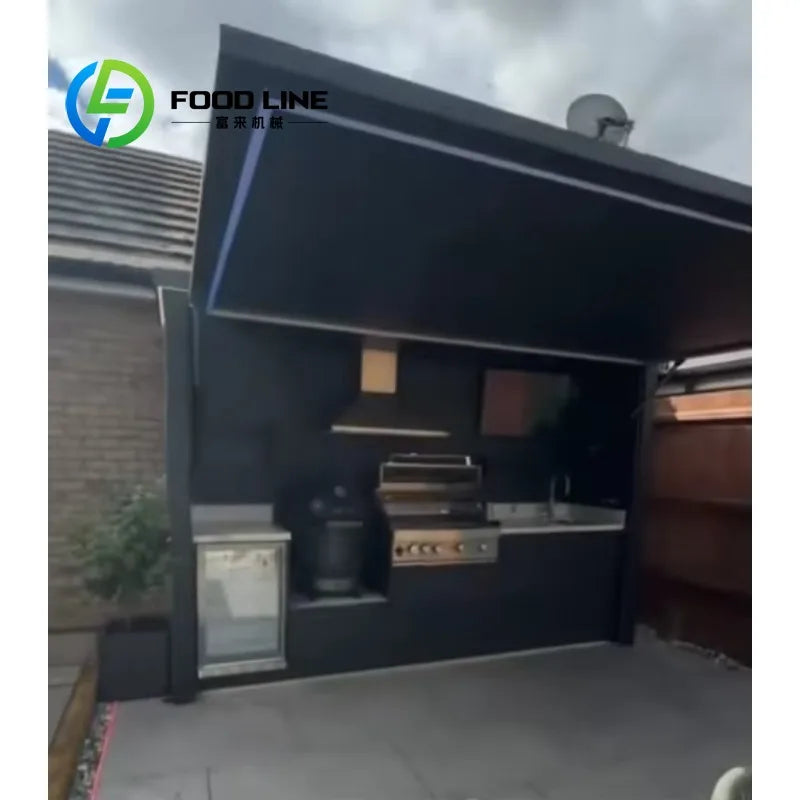 Custom Stainless Steel Barbecue Storage Cabinet for Outdoor Kitchen Garden Wind and Rainproof  Kitchencamping Kitchen Storage