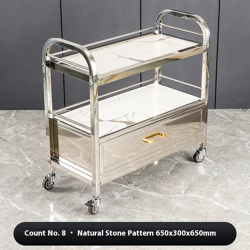 Stainless Steel Utility Cart Restaurant Bar and Hotel Dining Wine Cart Second-Hand Mobile Food Delivery Trolley