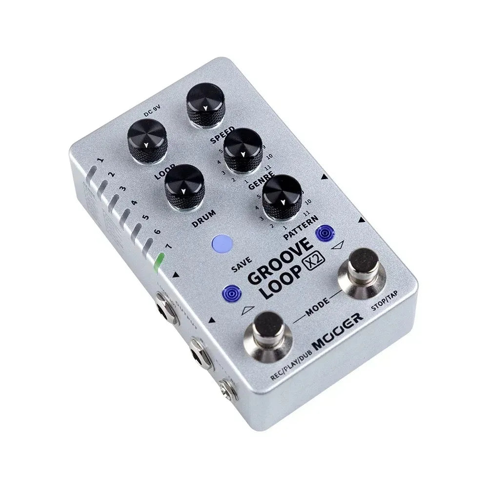 Mooer Groove Loop X2 Stereo Looper With 14 Save Slots Drum Machine Pedal 121 Different Drum 10-minute Capacity Per Track