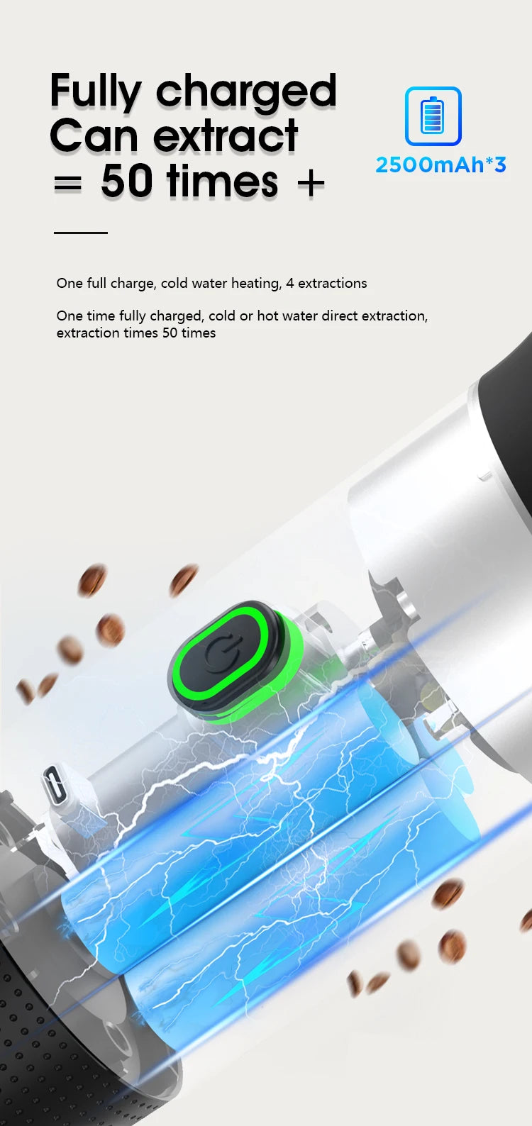 Portable Wireless Electric Espresso Coffee Machine For Travel &Car &Home Camping Coffee Maker 3-in-1 Capsule Powder Coffee Maker