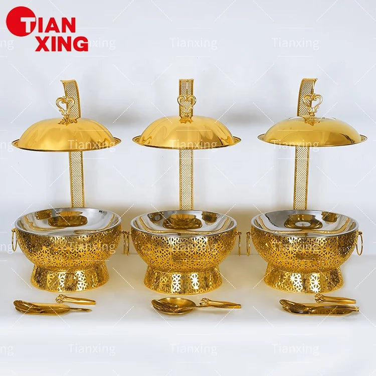 Catering Supplies 8L Shafing Dishes Buffet Food Warmers Chafer Dish Golden Chafing Dish for Catering
